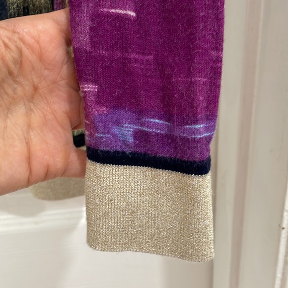 Unique Venini cardigan sweater with bright patterns gold buttons size Small - Picture 6 of 9